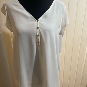 Cream color Loft flutter sleeve blouse